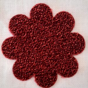 Rosso | Fustellato Fiore in Velluto Glitter
