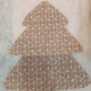 Nocciola ricamato Bianco | Fustellato Albero di Natale